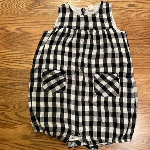Gap Black and White Checkered Baby Romper